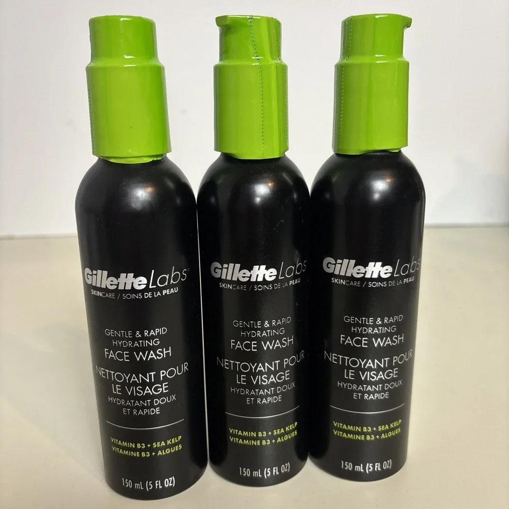 GILLETTE LABS Skincare Face Wash Vitamin B3+Kelp for Men Vitamins 5oz Lot of 3
